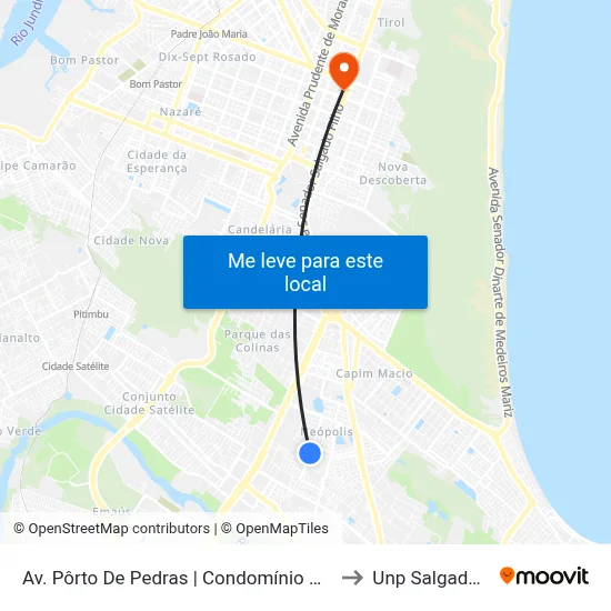 Av. Pôrto De Pedras | Condomínio Alto Do Porto to Unp Salgado Filho map