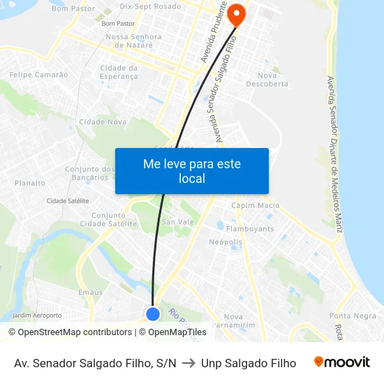 Av. Senador Salgado Filho, S/N to Unp Salgado Filho map