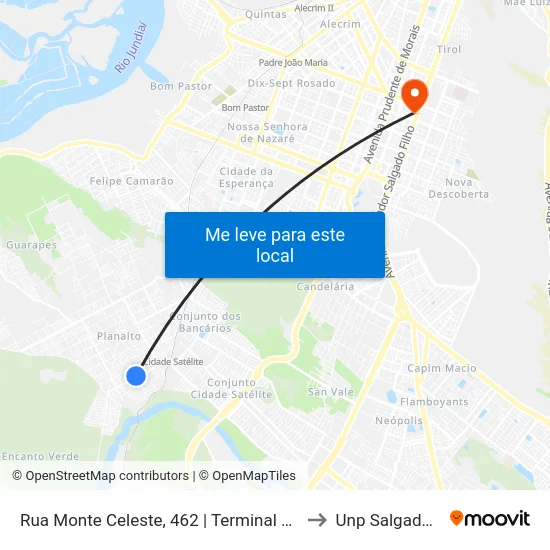 Rua Monte Celeste, 462 | Terminal Da Linha 503 to Unp Salgado Filho map