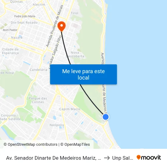 Av. Senador Dinarte De Medeiros Mariz, 7940 | Centro De Convenções De Natal to Unp Salgado Filho map