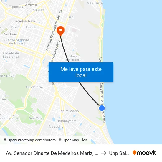 Av. Senador Dinarte De Medeiros Mariz, 6040 | Serhs Natal Grand Hotel & Resort to Unp Salgado Filho map