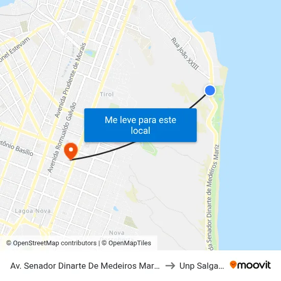 Av. Senador Dinarte De Medeiros Mariz, 50 | Hotel Pirâmide to Unp Salgado Filho map