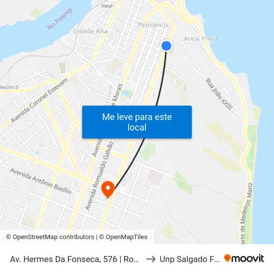 Av. Hermes Da Fonseca, 576 | Royal Pet to Unp Salgado Filho map