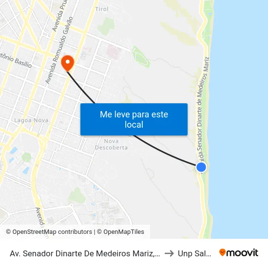 Av. Senador Dinarte De Medeiros Mariz, 4223 | E-Suites Natal Vila Do Mar to Unp Salgado Filho map