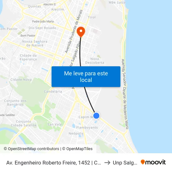 Av. Engenheiro Roberto Freire, 1452 | Centro Universitário Uninassau to Unp Salgado Filho map