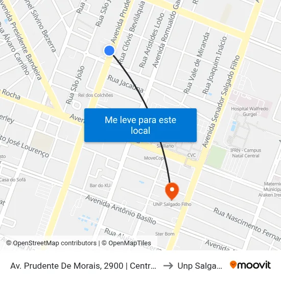 Av. Prudente De Morais, 2900 | Centro Empresarial Safra to Unp Salgado Filho map