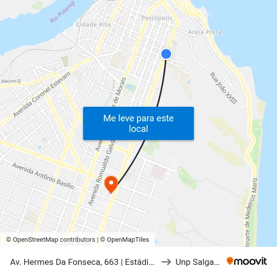 Av. Hermes Da Fonseca, 663 | Estádio Juvenal Lamartine to Unp Salgado Filho map
