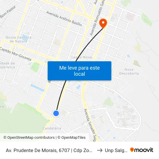 Av. Prudente De Morais, 6707 | Cdp Zona Sul / Caern - Reservatório R.6 to Unp Salgado Filho map