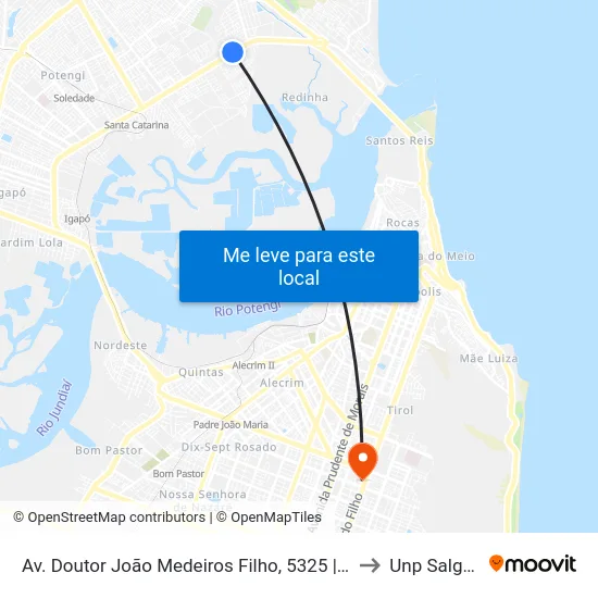 Av. Doutor João Medeiros Filho, 5325 | Expansivo Colégio E Curso to Unp Salgado Filho map