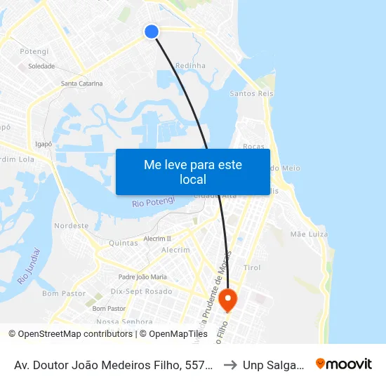 Av. Doutor João Medeiros Filho, 5575 | Splash Piscinas to Unp Salgado Filho map