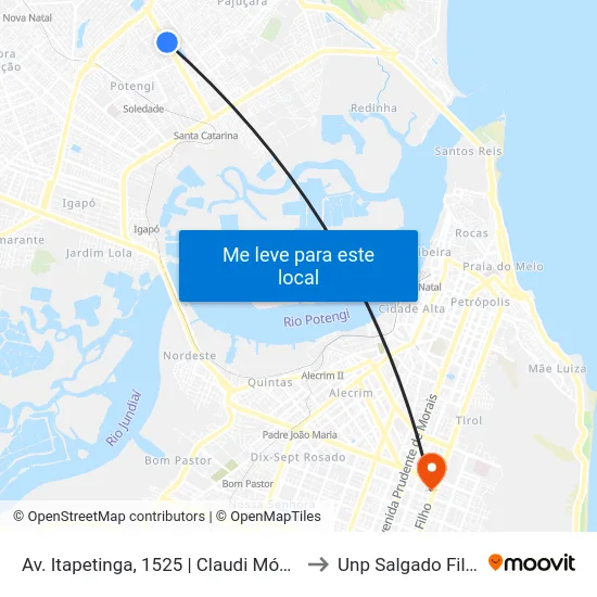 Av. Itapetinga, 1525 | Claudi Móveis to Unp Salgado Filho map