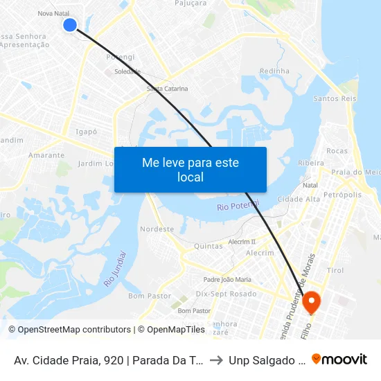 Av. Cidade Praia, 920 | Parada Da Torre Da Oi to Unp Salgado Filho map