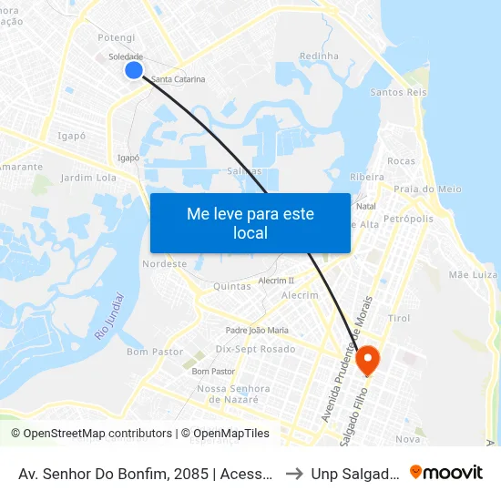 Av. Senhor Do Bonfim, 2085 | Acesso A Upa Potengi to Unp Salgado Filho map