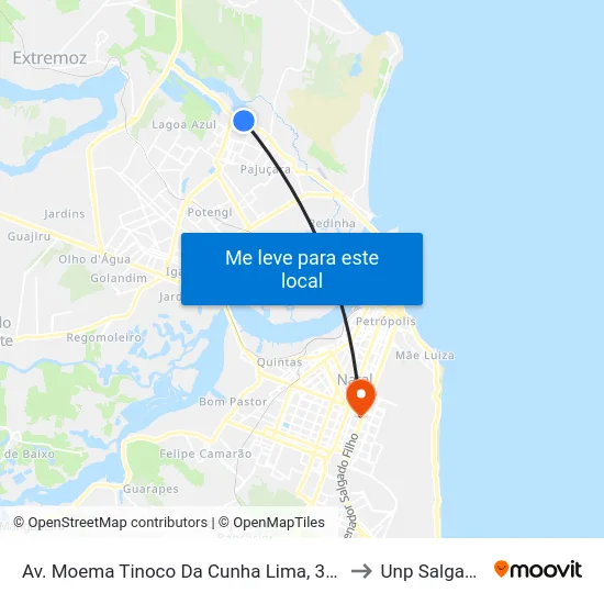 Av. Moema Tinoco Da Cunha Lima, 3396 | Upa Pajuçara to Unp Salgado Filho map