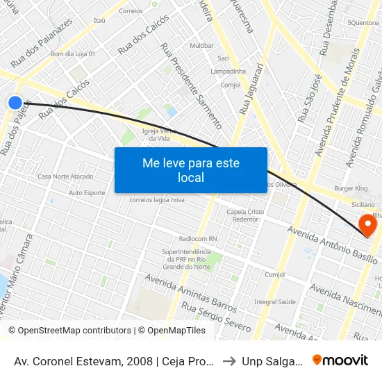 Av. Coronel Estevam, 2008 | Ceja Professora Lia Campos to Unp Salgado Filho map