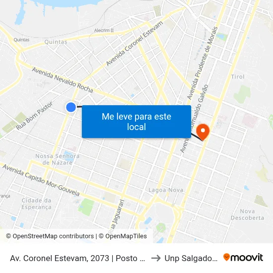 Av. Coronel Estevam, 2073 | Posto Jota Flor II to Unp Salgado Filho map