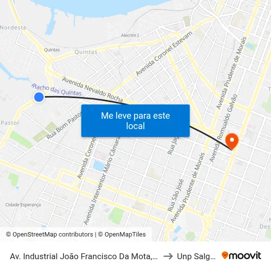 Av. Industrial João Francisco Da Mota, 202 | Posto Br Mania - Km 6 to Unp Salgado Filho map