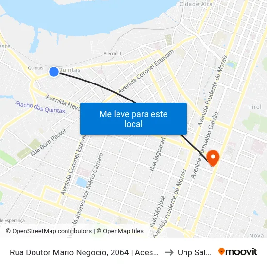 Rua Doutor Mario Negócio, 2064 | Acesso Ao Hospital Doutor Luiz Antônio to Unp Salgado Filho map