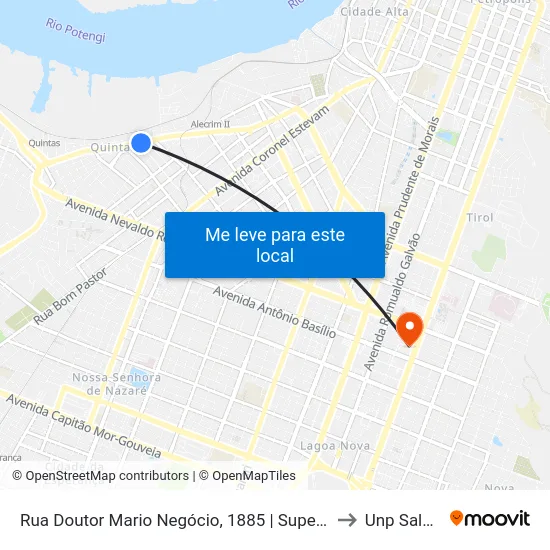 Rua Doutor Mario Negócio, 1885 | Super Show - Supermercado Viva Bem to Unp Salgado Filho map