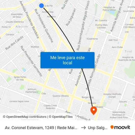 Av. Coronel Estevam, 1249 | Rede Mais Alecrim / Sousa Máquinas to Unp Salgado Filho map