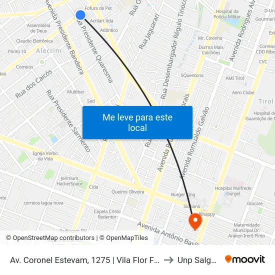 Av. Coronel Estevam, 1275 | Vila Flor Funerária - Intermunicipal to Unp Salgado Filho map