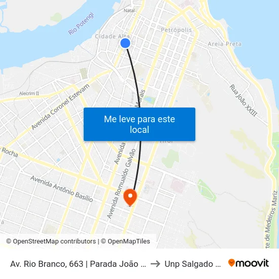 Av. Rio Branco, 663 | Parada João Pessoa to Unp Salgado Filho map