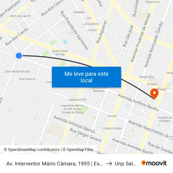 Av. Interventor Mário Câmara, 1995 | Escola Municipal Prefeito Mário Lira to Unp Salgado Filho map