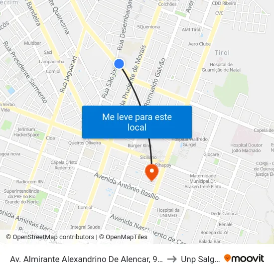 Av. Almirante Alexandrino De Alencar, 973 | Academia De Polícia Militar to Unp Salgado Filho map