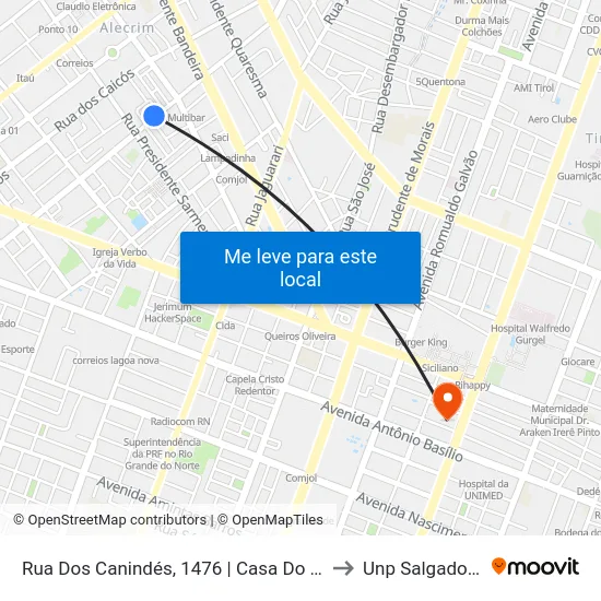 Rua Dos Canindés, 1476 | Casa Do Construtor to Unp Salgado Filho map