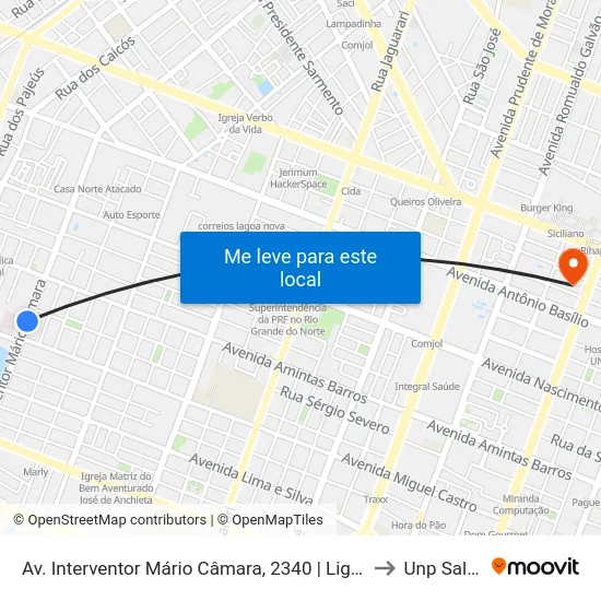 Av. Interventor Mário Câmara, 2340 | Liga Norte Riograndense Contra O Câncer to Unp Salgado Filho map