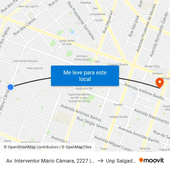 Av. Interventor Mário Câmara, 2227 | Super Show Bis to Unp Salgado Filho map