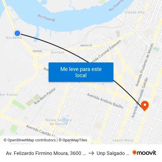 Av. Felizardo Firmino Moura, 3600 | Compal to Unp Salgado Filho map