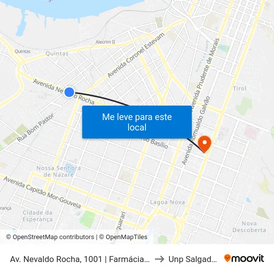 Av. Nevaldo Rocha, 1001 | Farmácia Paguemenos to Unp Salgado Filho map