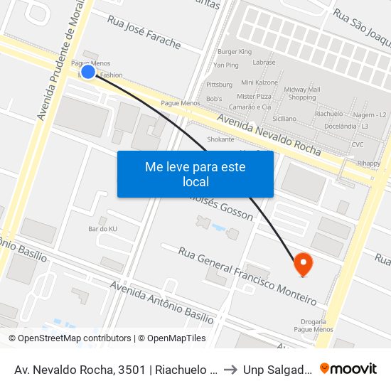 Av. Nevaldo Rocha, 3501 | Riachuelo Contact Center to Unp Salgado Filho map