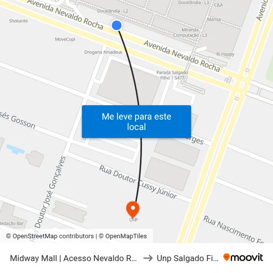 Midway Mall | Acesso Nevaldo Rocha to Unp Salgado Filho map