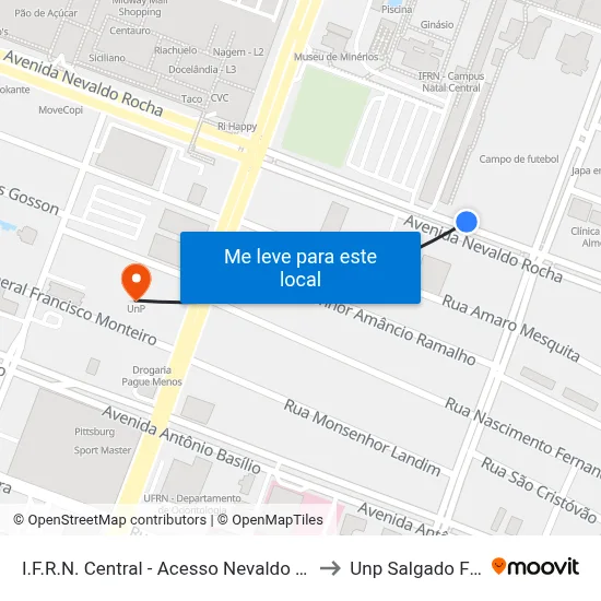 I.F.R.N. Central - Acesso Nevaldo Rocha to Unp Salgado Filho map