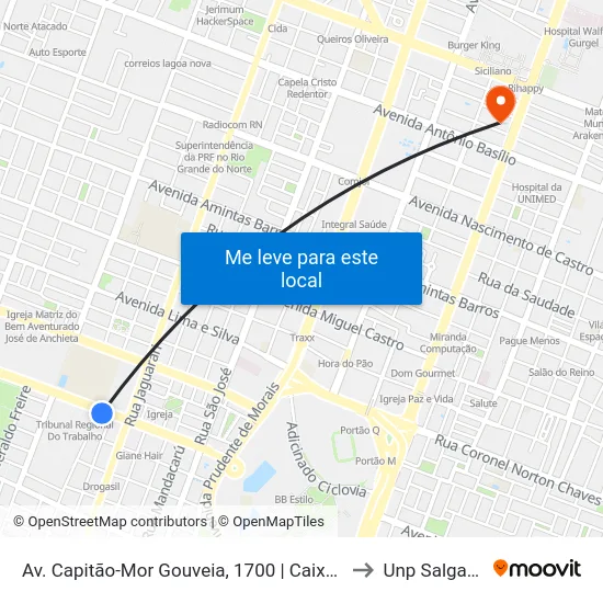 Av. Capitão-Mor Gouveia, 1700 | Caixa Econômica Federal to Unp Salgado Filho map