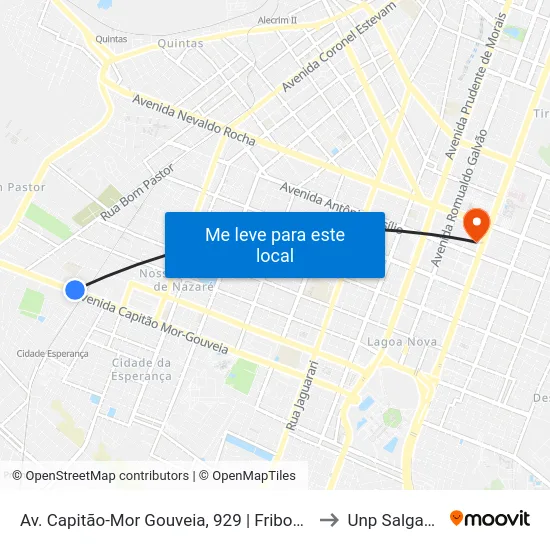 Av. Capitão-Mor Gouveia, 929 | Fribom/Russo Estofados to Unp Salgado Filho map