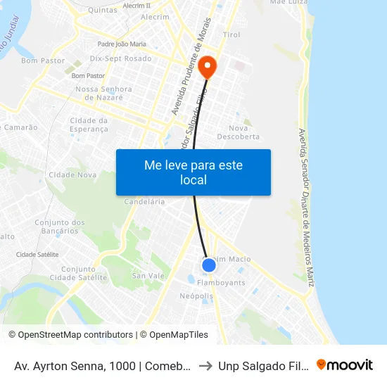 Av. Ayrton Senna, 1000 | Comebom to Unp Salgado Filho map