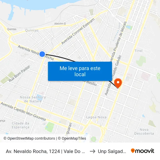 Av. Nevaldo Rocha, 1224 | Vale Do Pará - Loja 02 to Unp Salgado Filho map