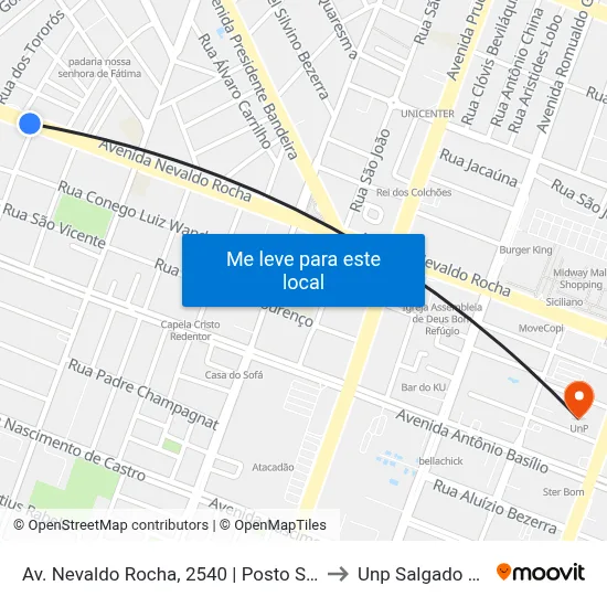 Av. Nevaldo Rocha, 2540 | Posto São Luiz to Unp Salgado Filho map