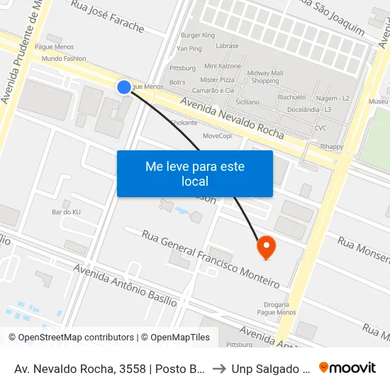Av. Nevaldo Rocha, 3558 | Posto Br Natal II to Unp Salgado Filho map