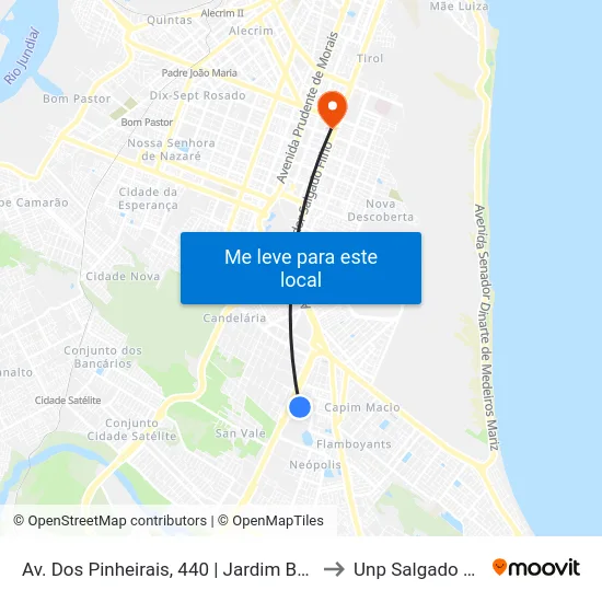 Av. Dos Pinheirais, 440 | Jardim Botânico to Unp Salgado Filho map