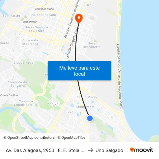 Av. Das Alagoas, 2950 | E. E. Stela Wanderley to Unp Salgado Filho map