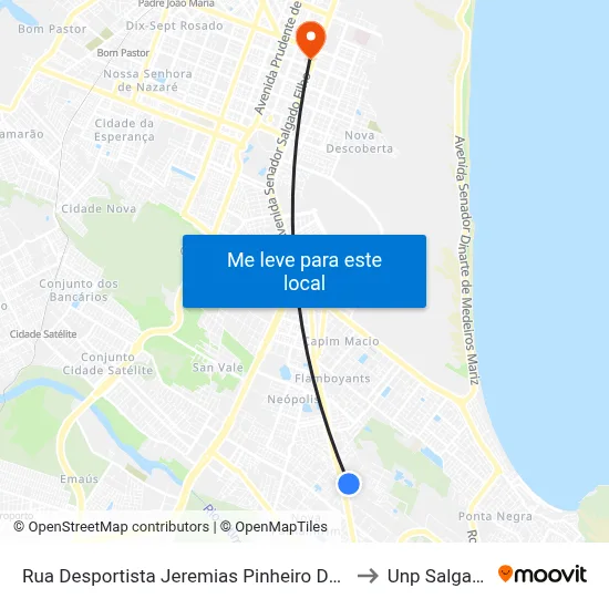 Rua Desportista Jeremias Pinheiro Da Câmara Filho, 1504 to Unp Salgado Filho map
