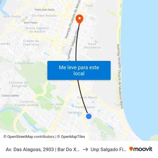 Av. Das Alagoas, 2903 | Bar Do Xexéu to Unp Salgado Filho map