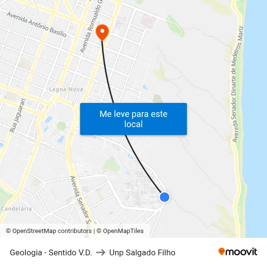 Geologia - Sentido V.D. to Unp Salgado Filho map
