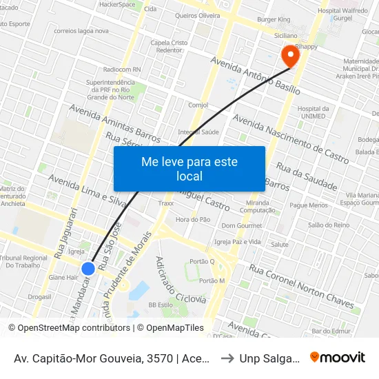 Av. Capitão-Mor Gouveia, 3570 | Acesso À Rua São José to Unp Salgado Filho map