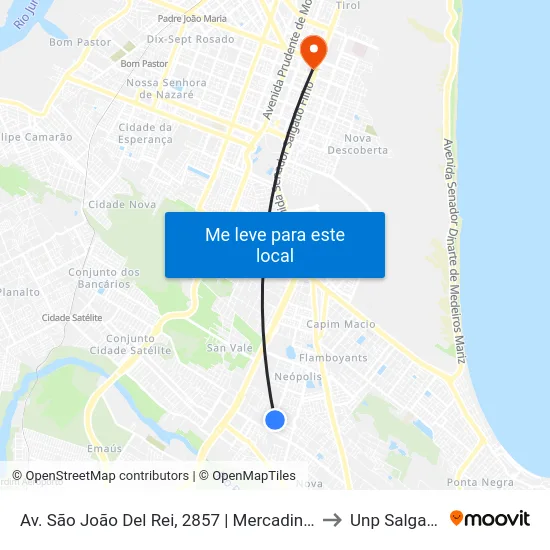 Av. São João Del Rei, 2857 | Mercadinho São João Del Rey to Unp Salgado Filho map