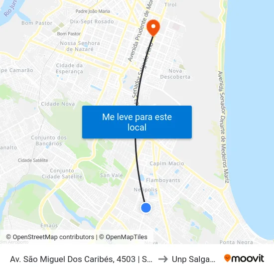 Av. São Miguel Dos Caribés, 4503 | Supercop Neópolis to Unp Salgado Filho map